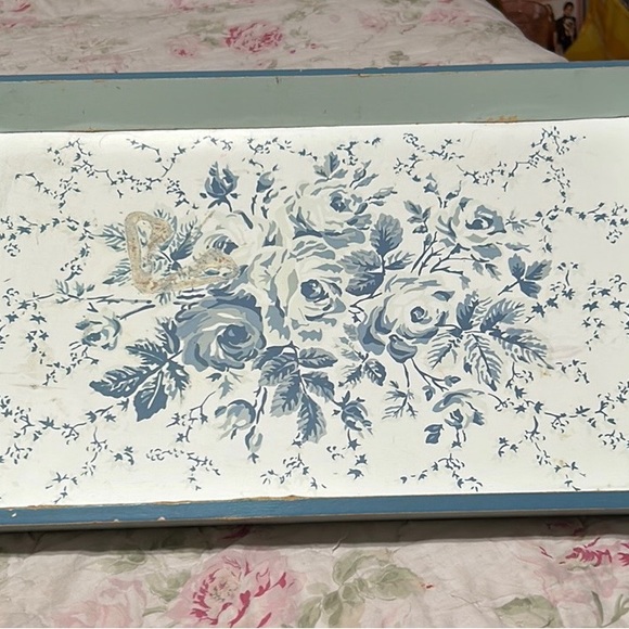 Gorgeous, Vintage Wooden “Antique Blue” Bedroom Tray. - Picture 2 of 9